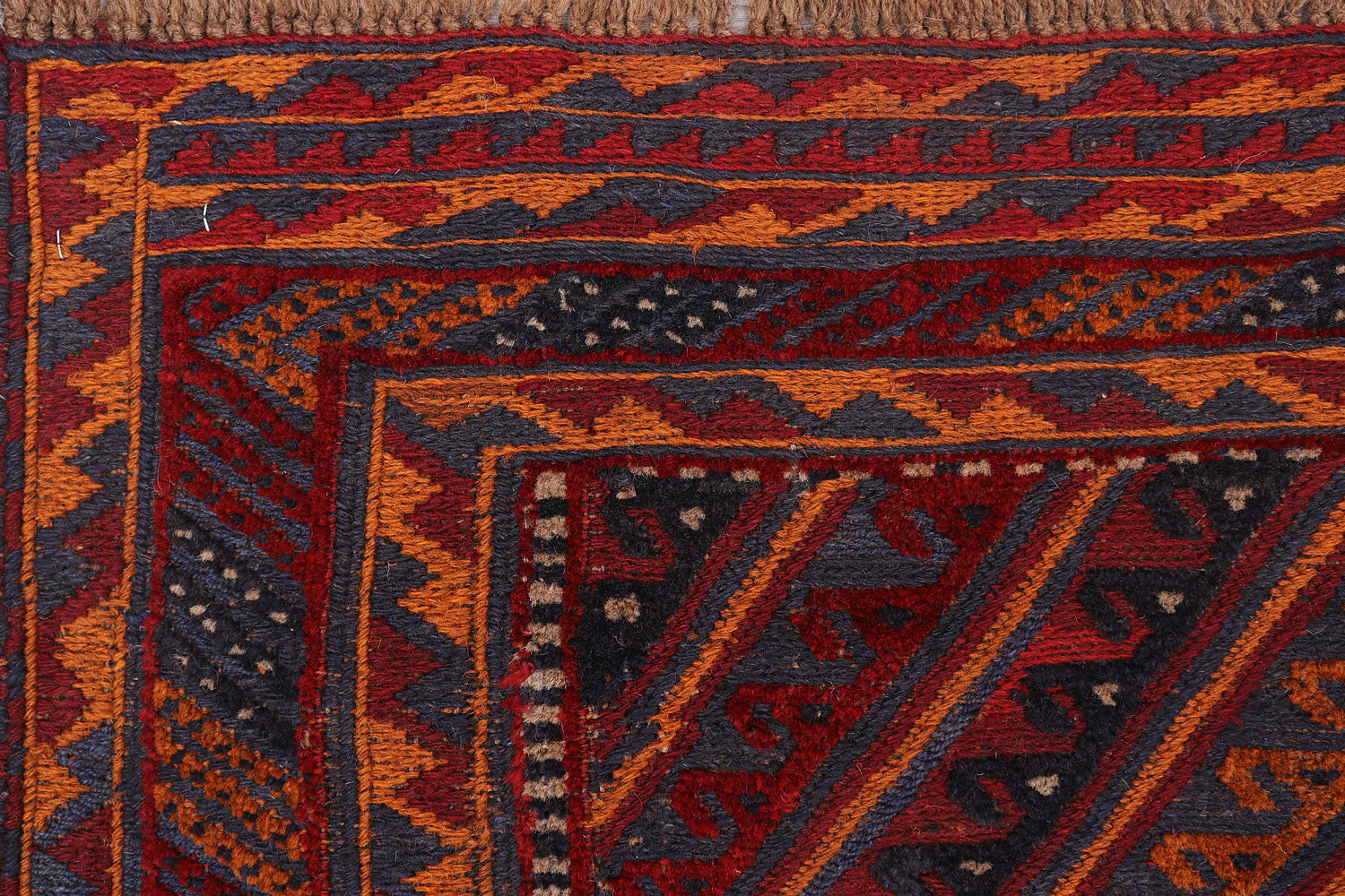 4' x 4' Red Handmade Mashwani Afghan Rug Square
