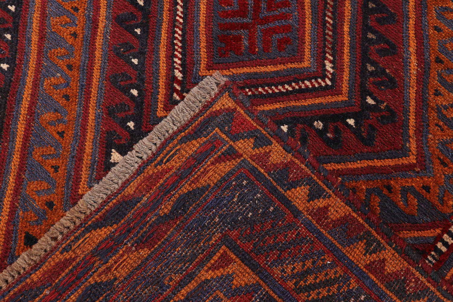 4' x 4' Red Handmade Mashwani Afghan Rug Square