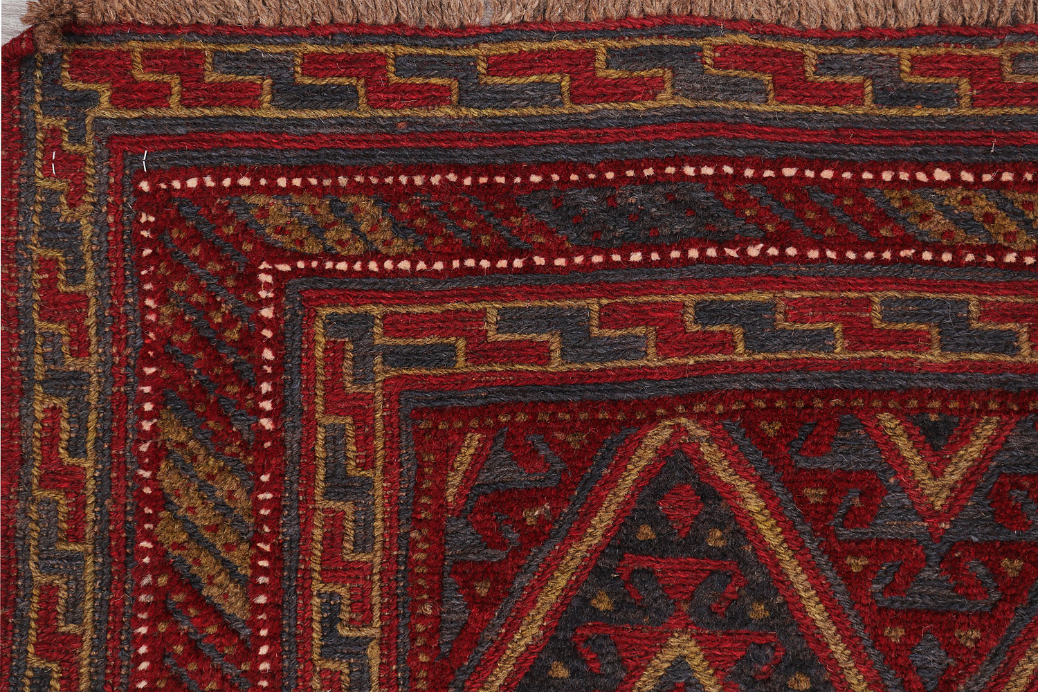 4' x 4' Red Handmade Mashwani Afghan Rug Square