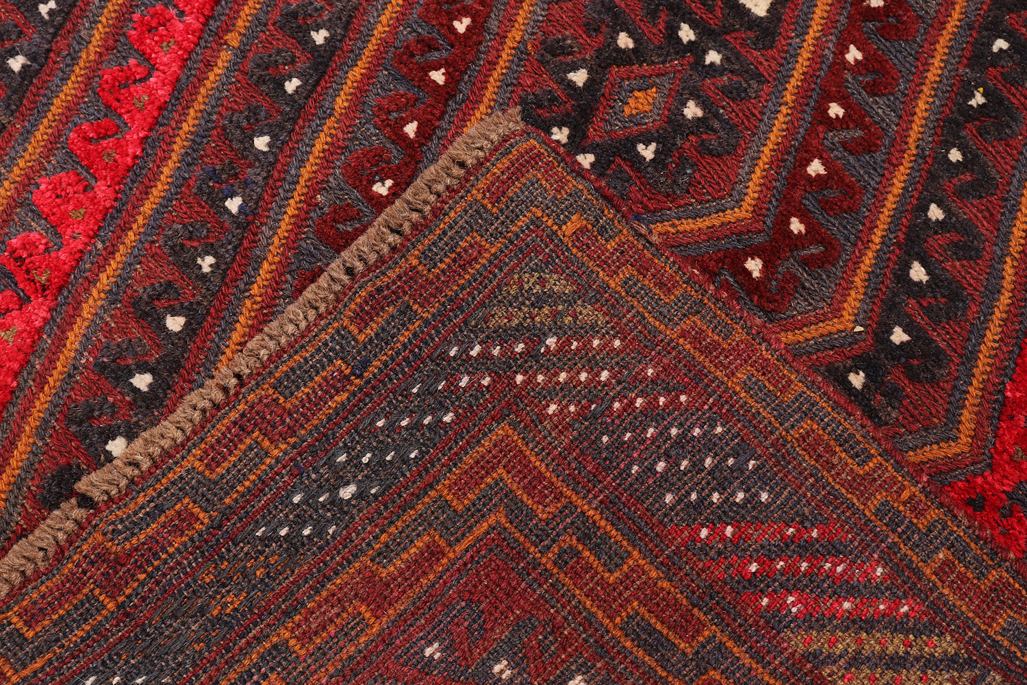 4' x 4' Red Handmade Mashwani Afghan Rug Square
