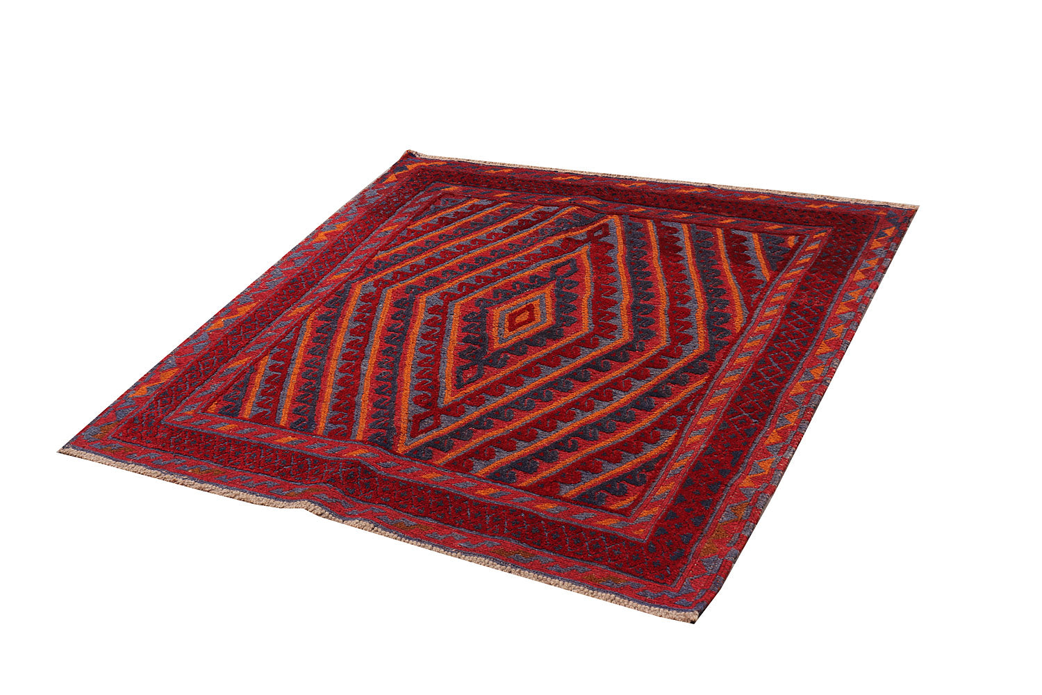 4' x 4' Multy Handmade Mashwani Afghan Rug Square