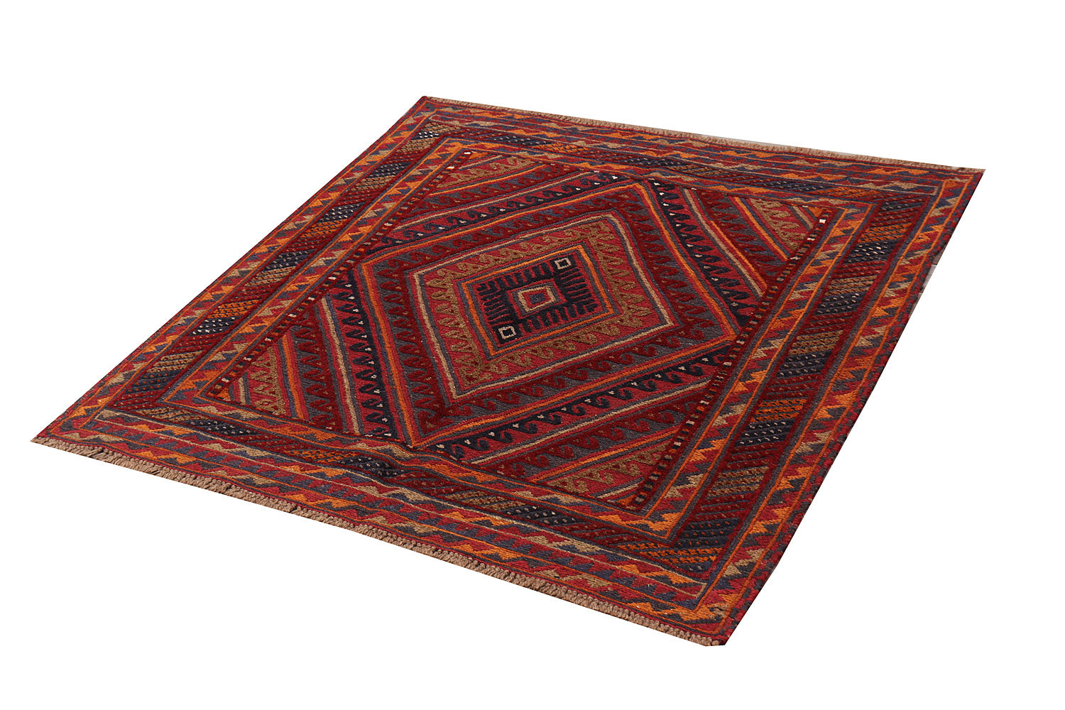 4' x 4' Multy Handmade Mashwani Afghan Rug Square