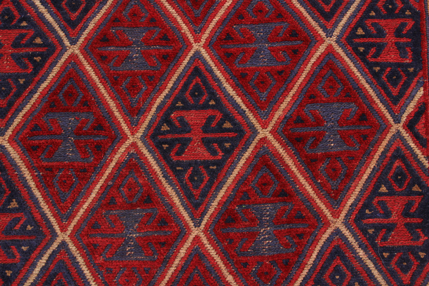4' x 4' Red Handmade Mashwani Afghan Rug Square