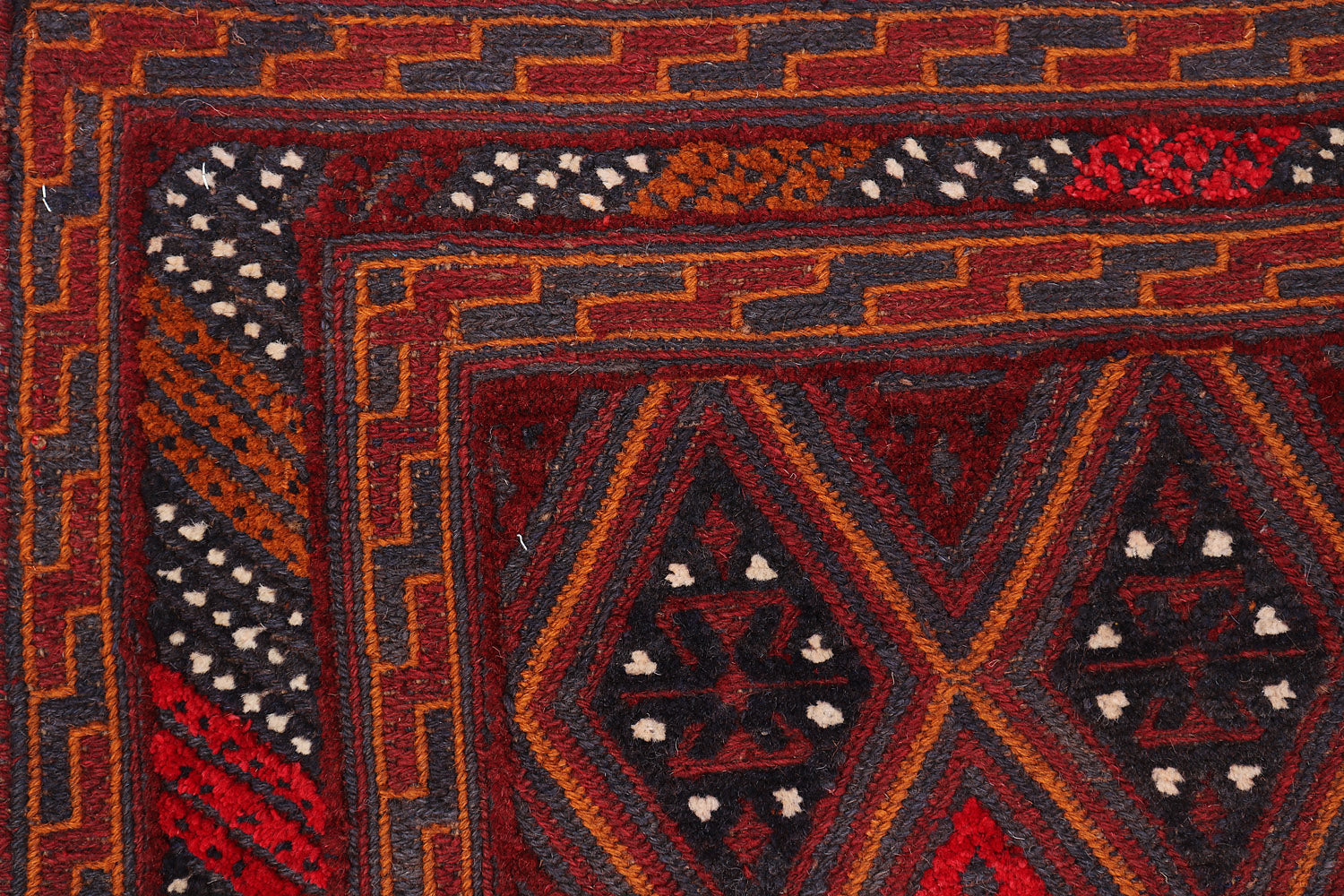 4' x 4' Red Handmade Mashwani Afghan Rug Square