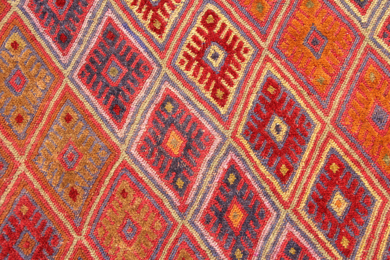 4' x 4' Red Handmade Mashwani Afghan Rug Square