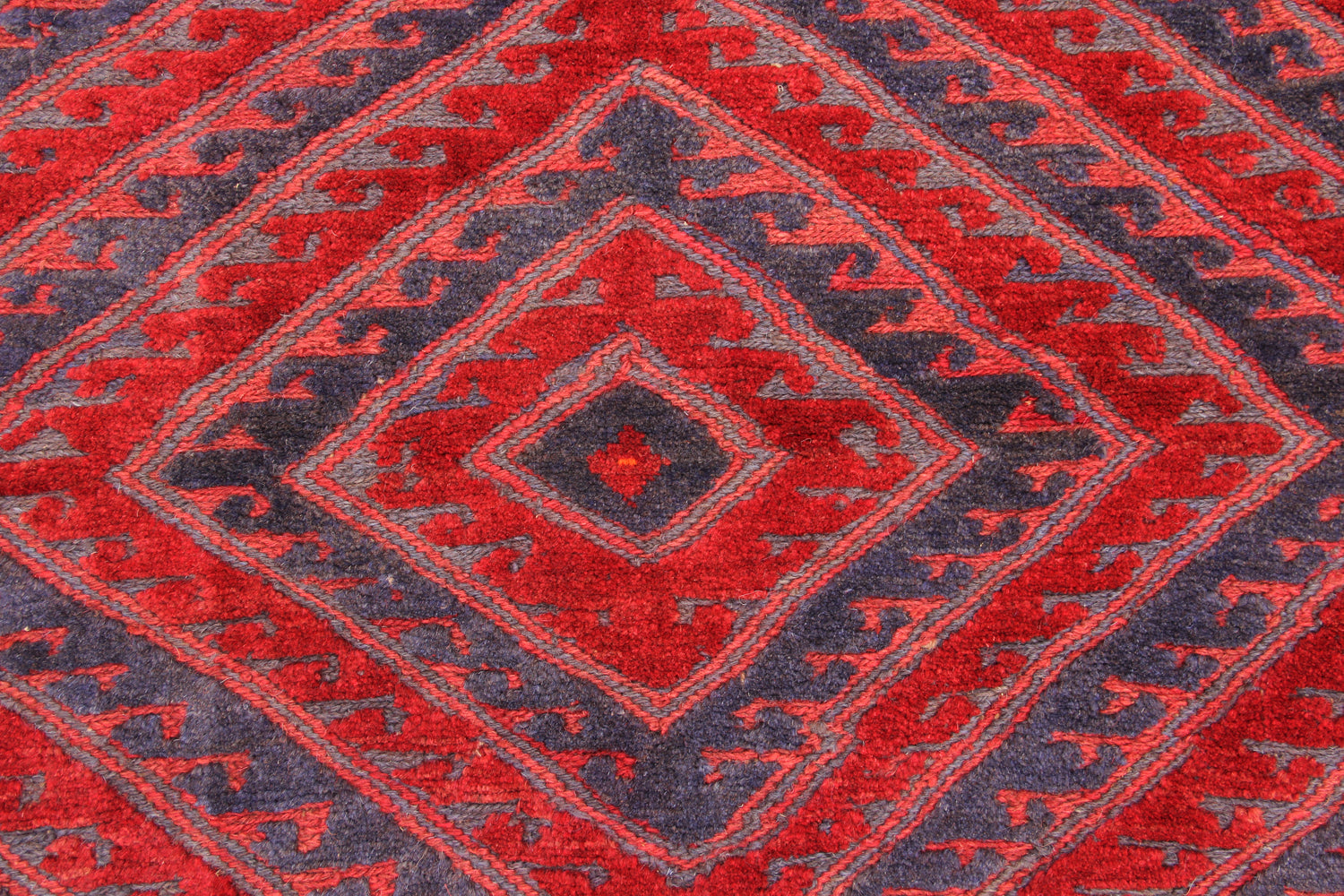 4' x 4' Red Handmade Mashwani Afghan Rug Square