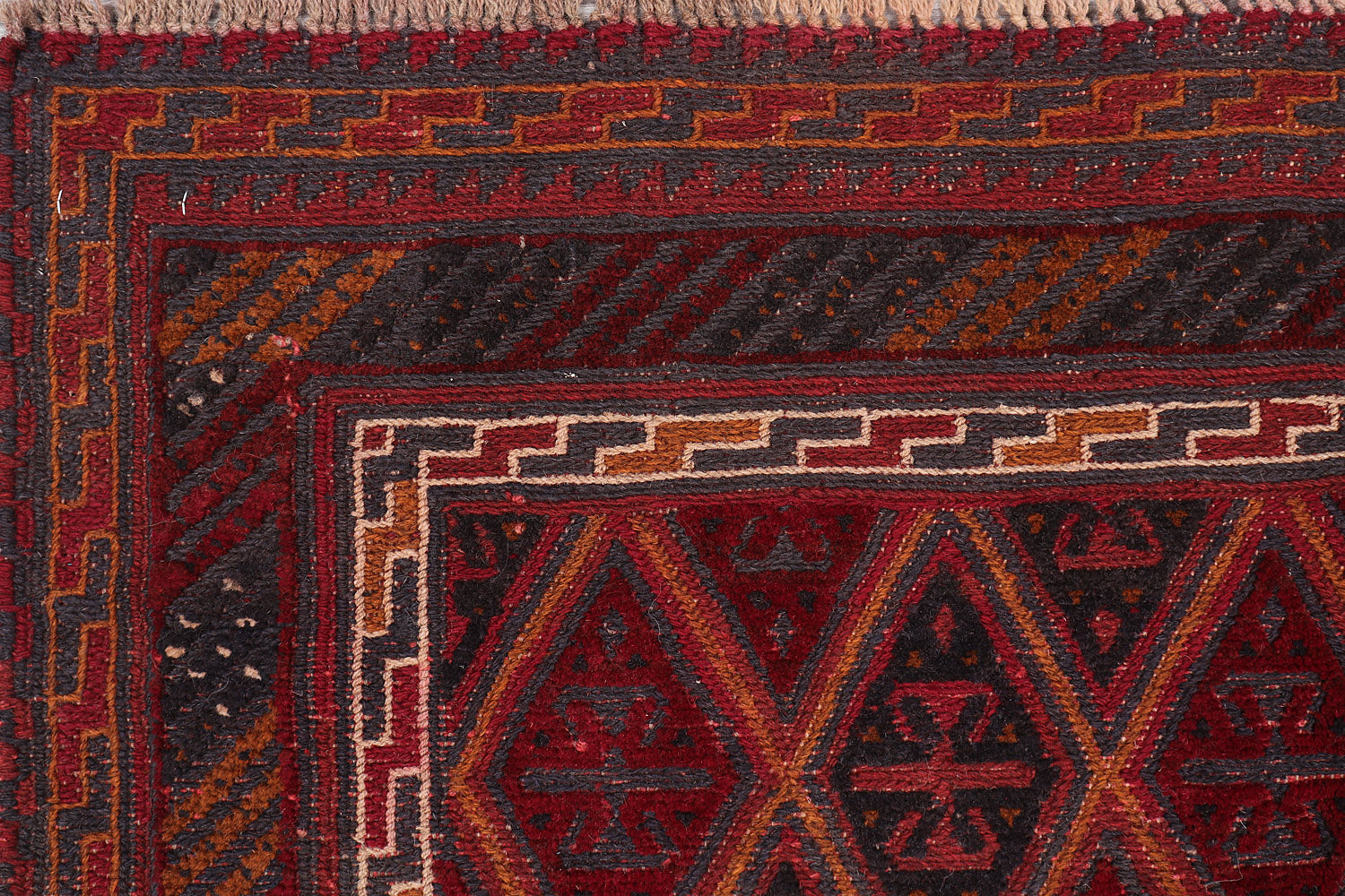 4' x 4' Red Handmade Mashwani Afghan Rug Square