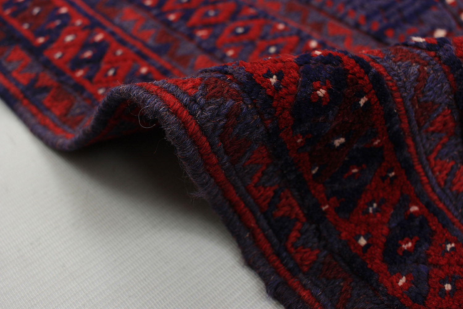 4' x 4' Red Handmade Mashwani Afghan Rug Square