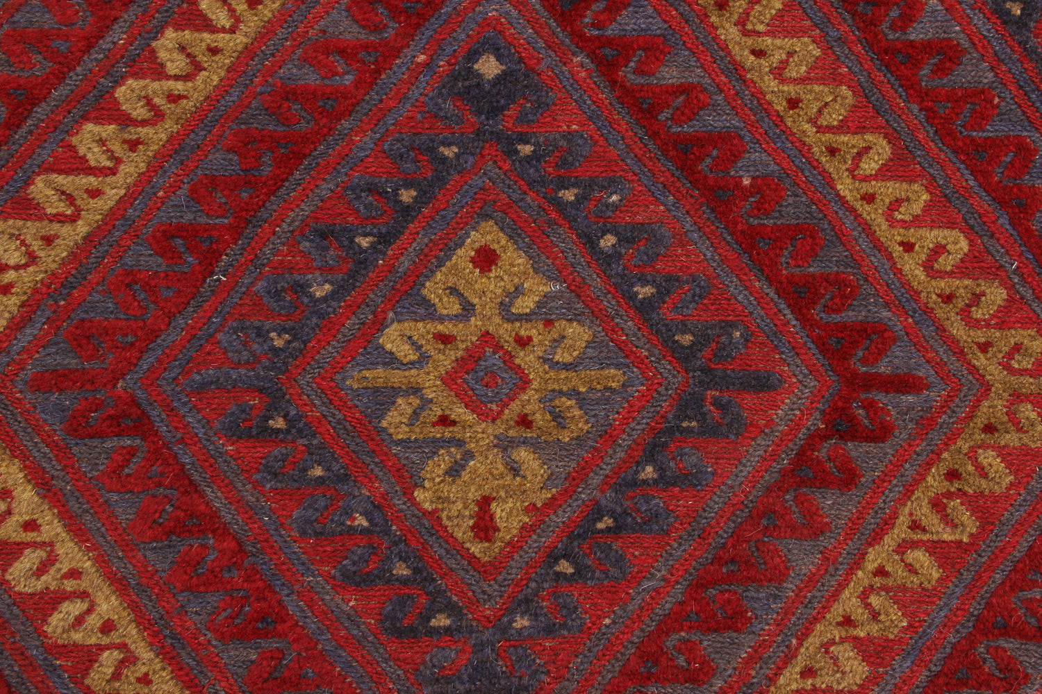 4' x 4' Red Handmade Mashwani Afghan Rug Square