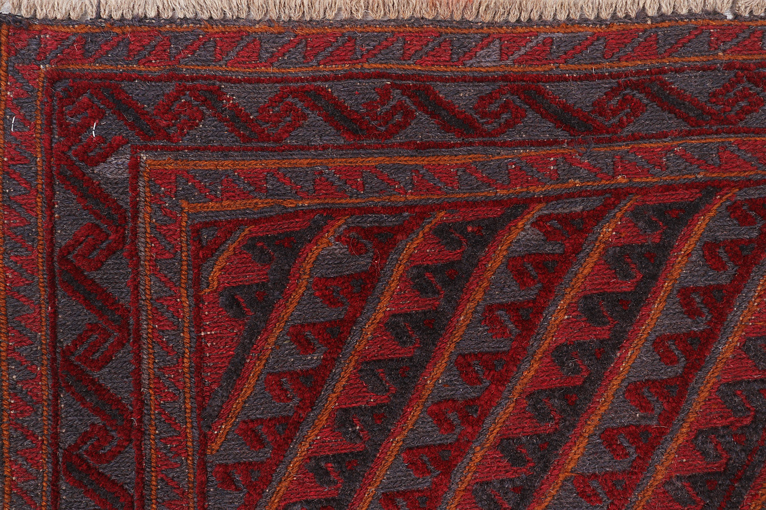 4' x 4' Red Handmade Mashwani Afghan Rug Square