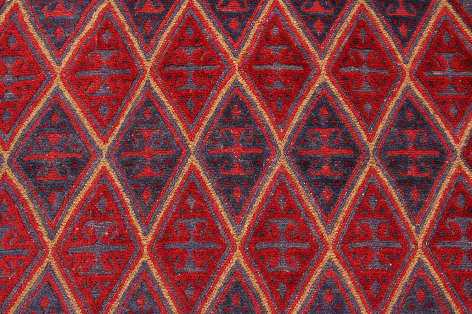 4' x 4' Red Handmade Mashwani Afghan Rug Square