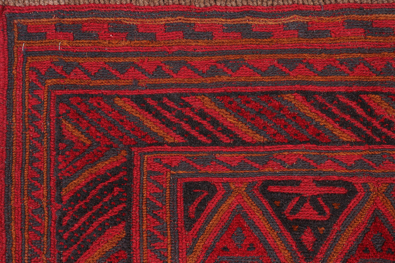 4' x 4' Red Handmade Mashwani Afghan Rug Square