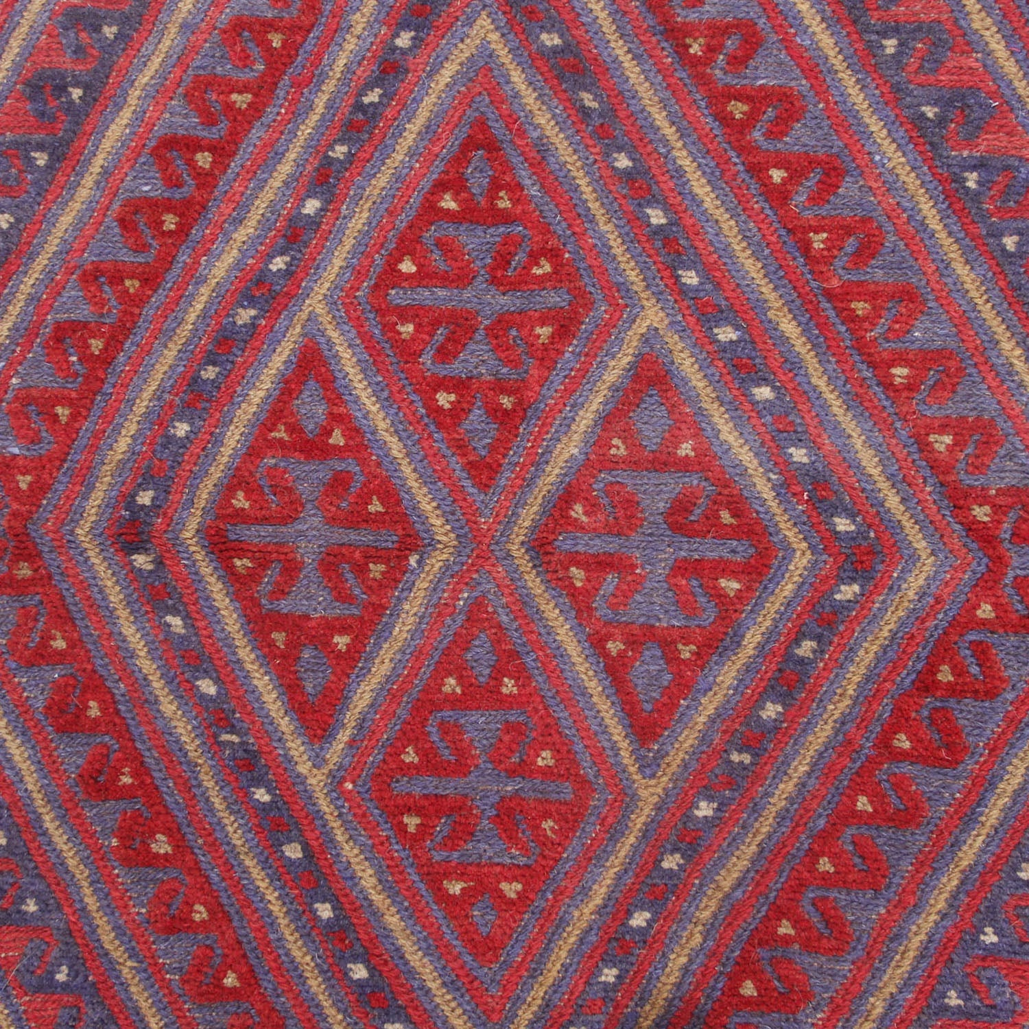 4' x 4' Red Handmade Mashwani Afghan Rug Square