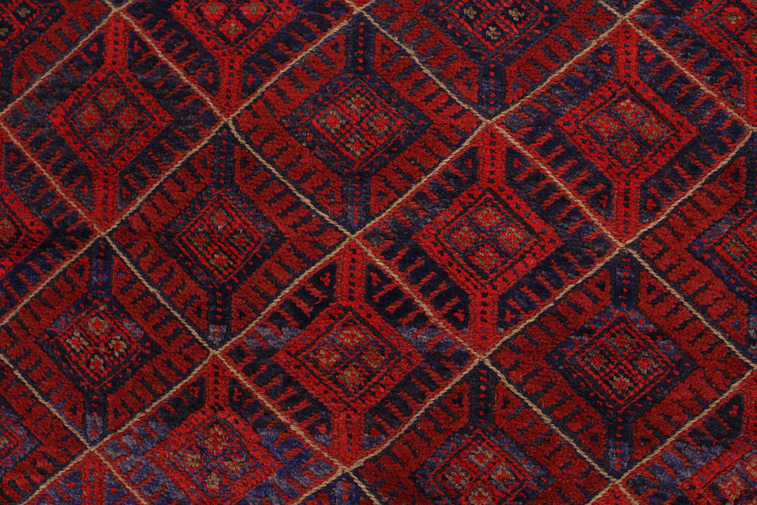 4' x 4' Red Handmade Mashwani Afghan Rug Square