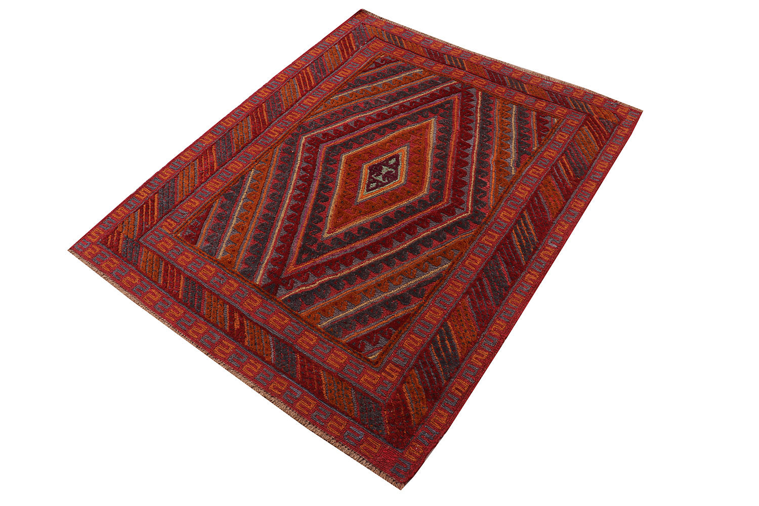 3' x 5' Red Handmade Mashwani Afghan Rug Rectangular
