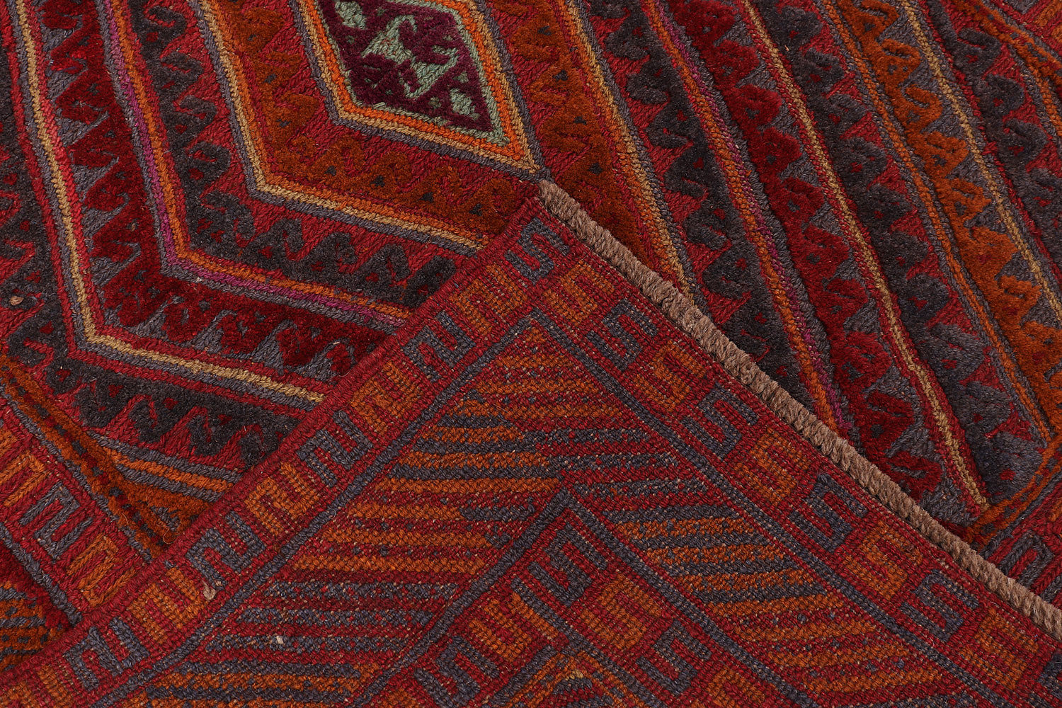3' x 5' Red Handmade Mashwani Afghan Rug Rectangular