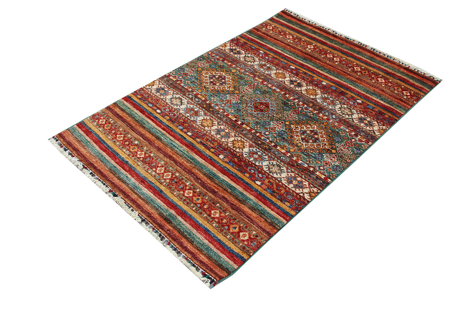 Khurjeen Persian Hand Knotted Wool Rug Multicolor 3' x 5'