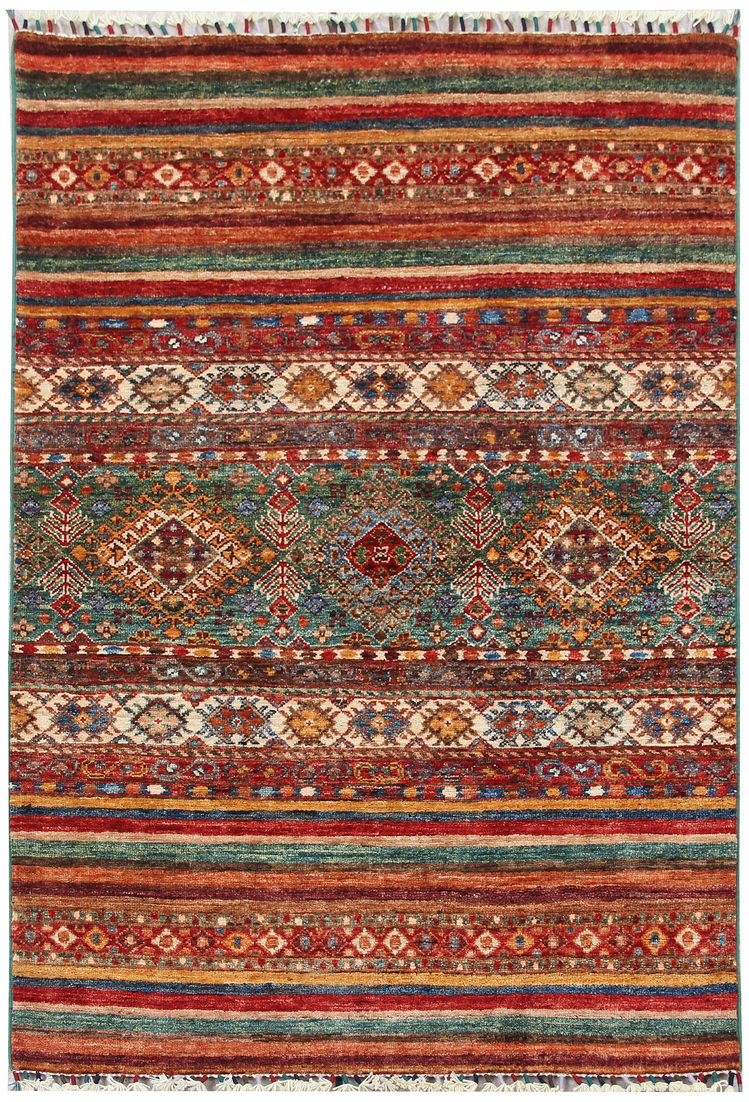 Khurjeen Persian Hand Knotted Wool Rug Multicolor 3' x 5'