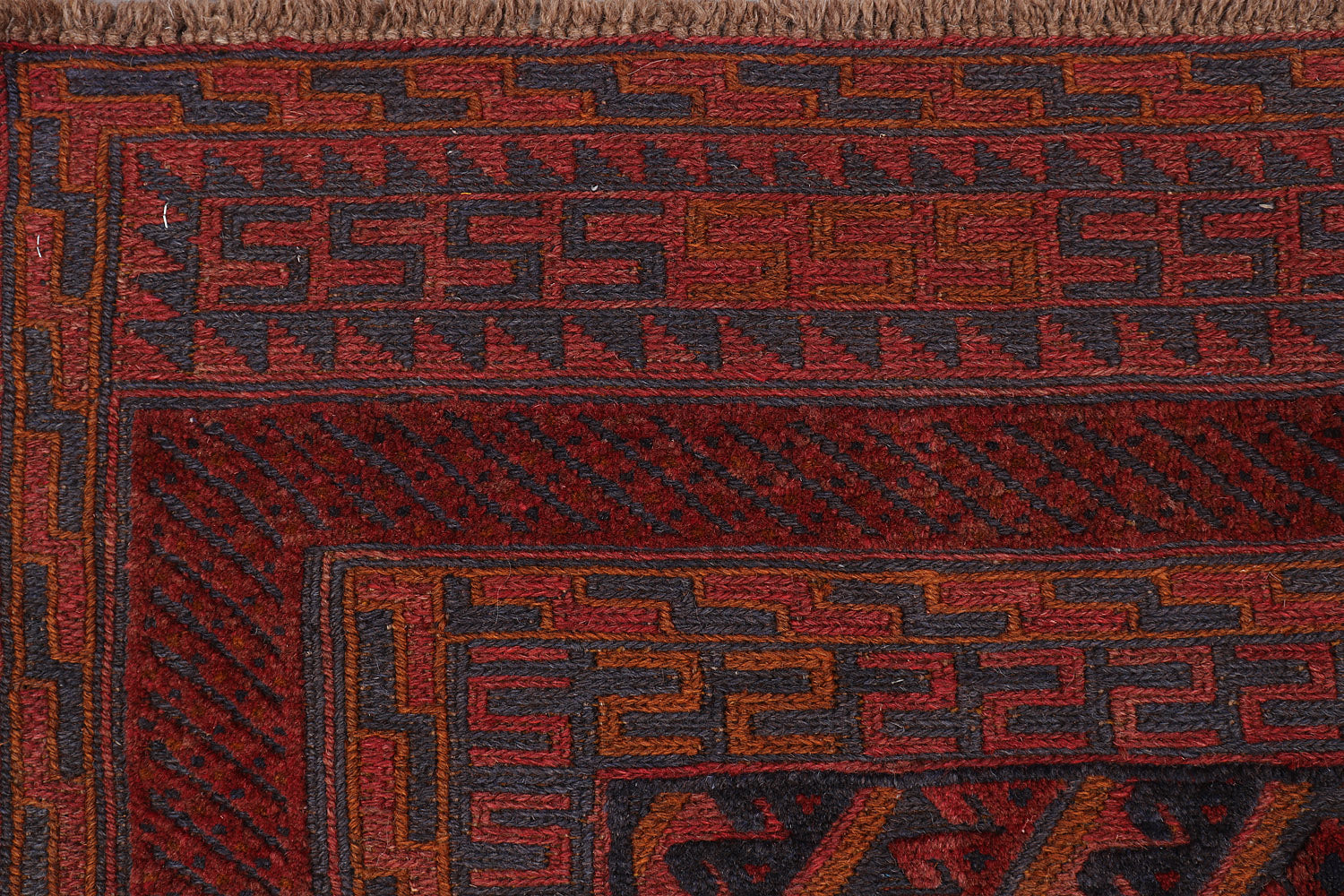 4' x 4' Red Handmade Mashwani Afghan Rug Square