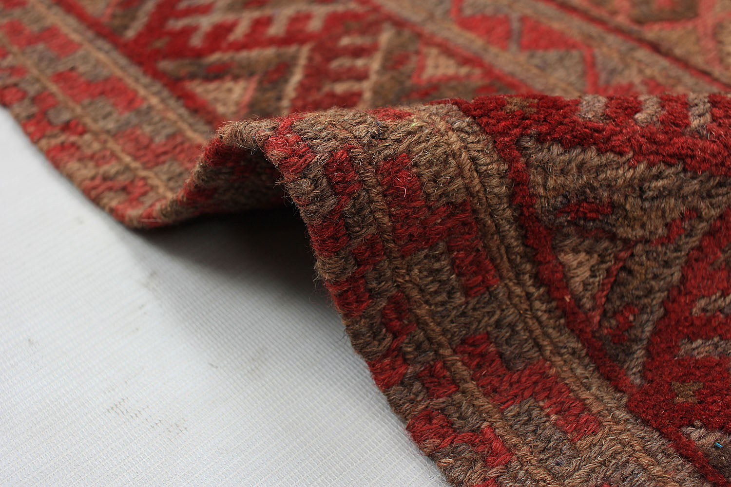 4' 6" x 6' 6 Brown Handmade Mashwani Afghan Rug Rectangular
