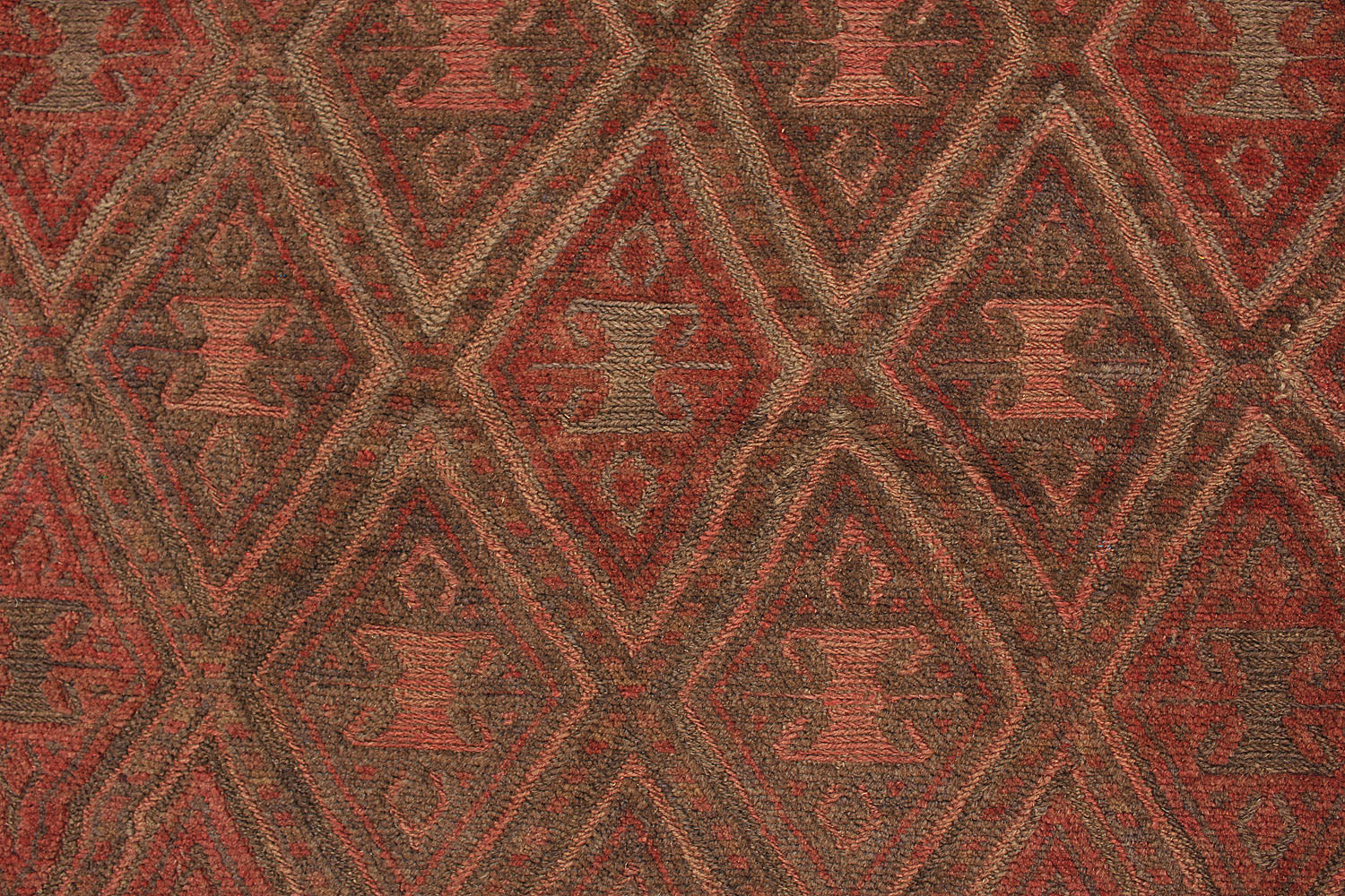 4' 6" x 6' 6 Brown Handmade Mashwani Afghan Rug Rectangular