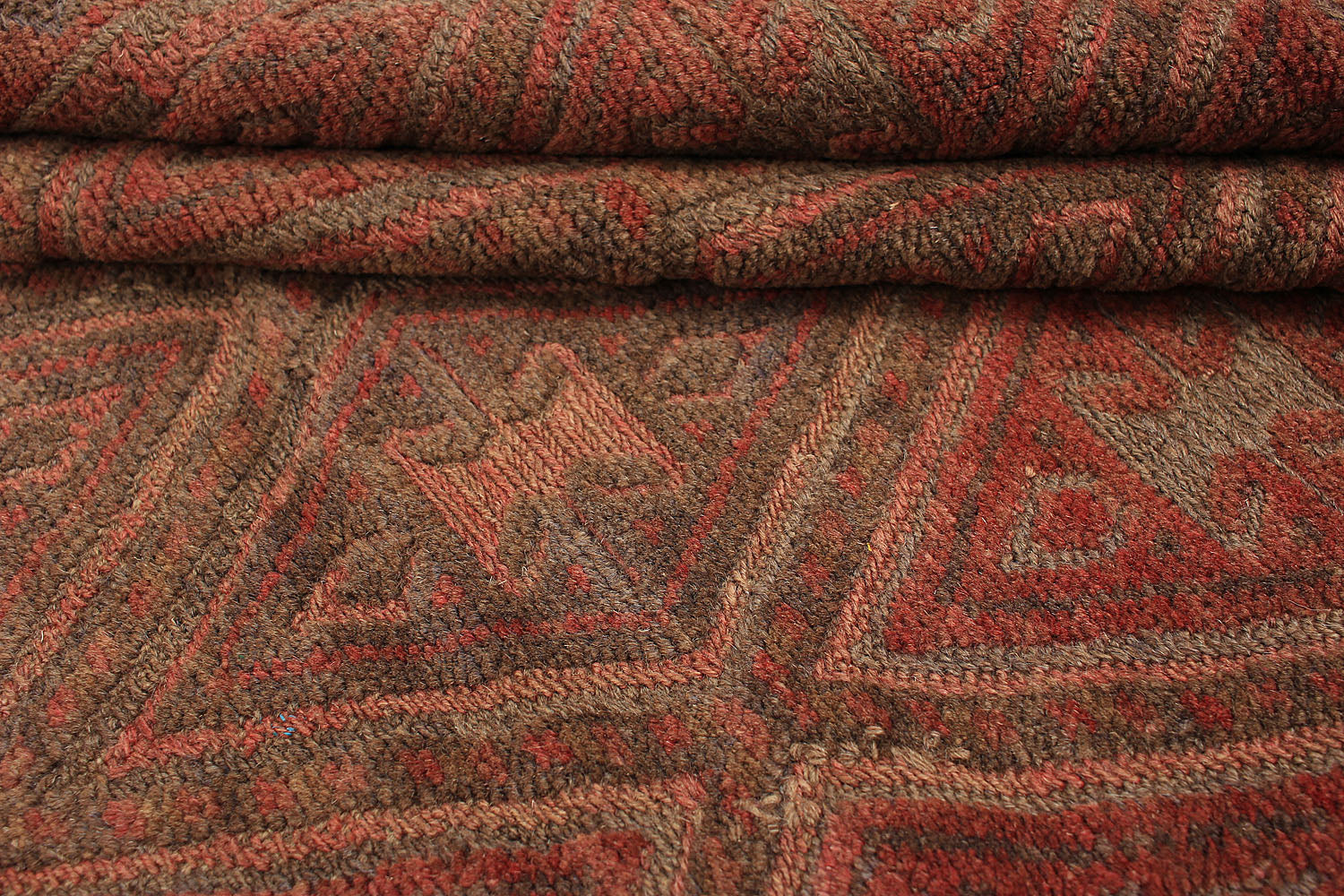 4' 6" x 6' 6 Brown Handmade Mashwani Afghan Rug Rectangular