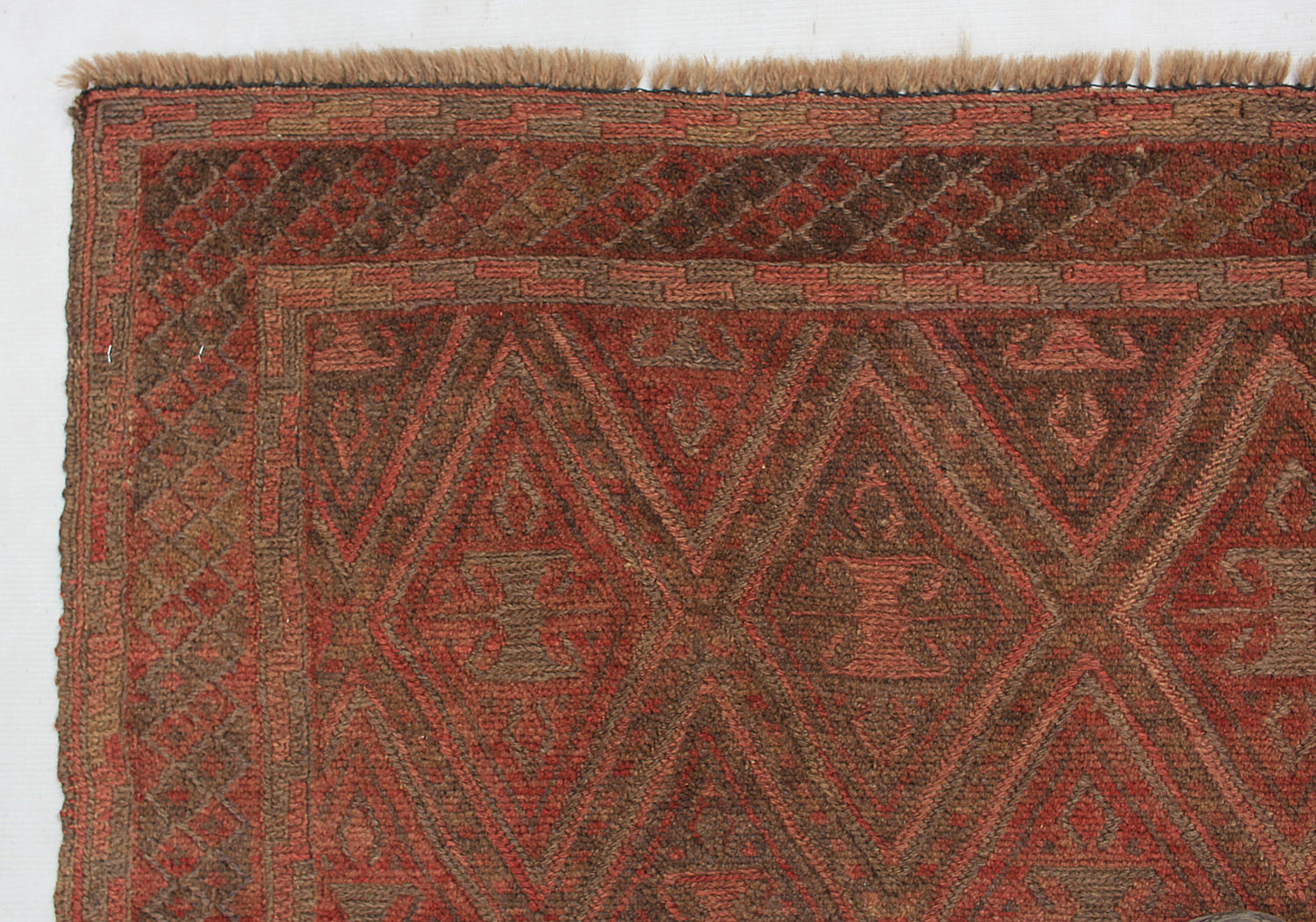 4' 6" x 6' 6 Brown Handmade Mashwani Afghan Rug Rectangular