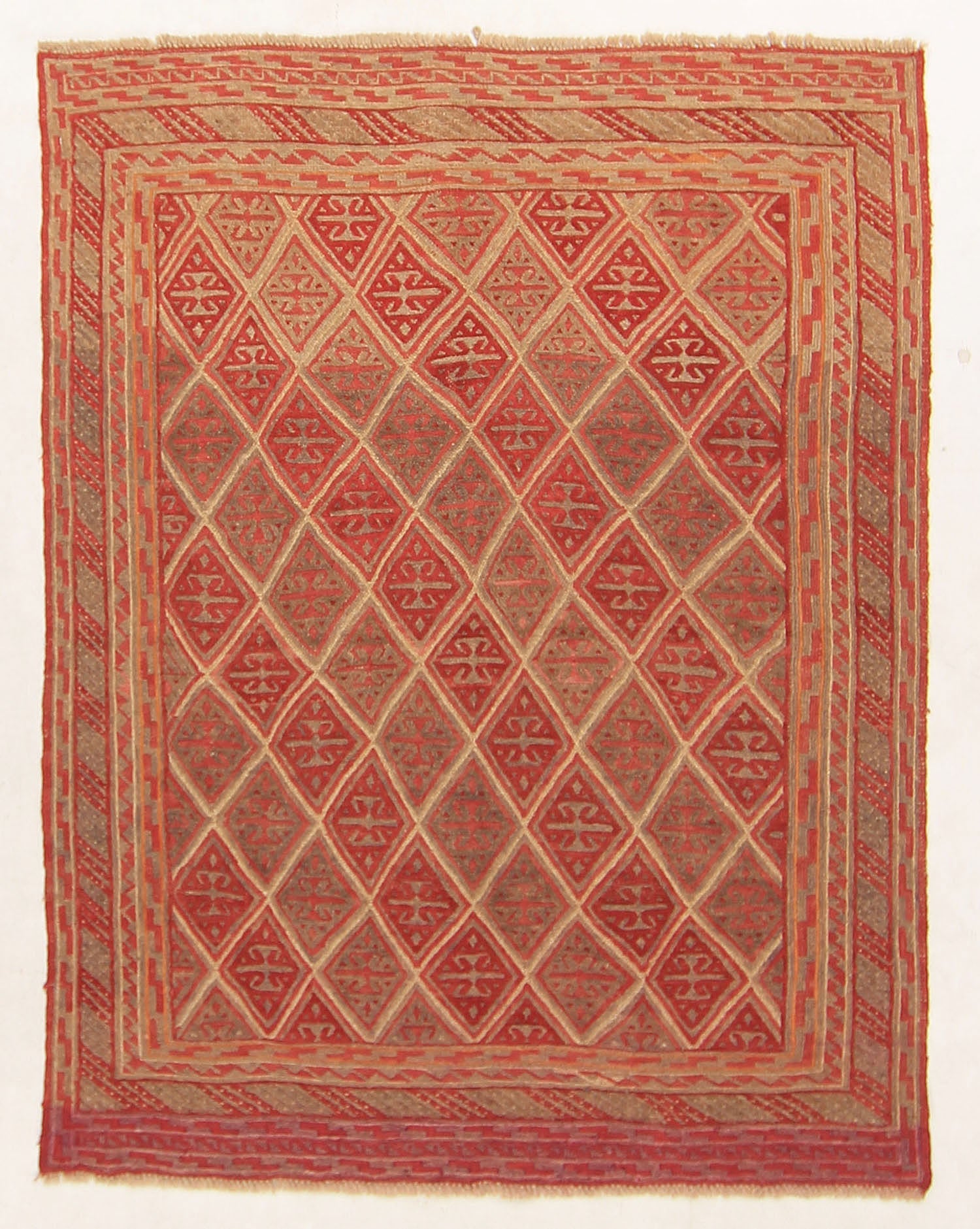 Brown Handmade Mashwani Afghan Rug Rectangular