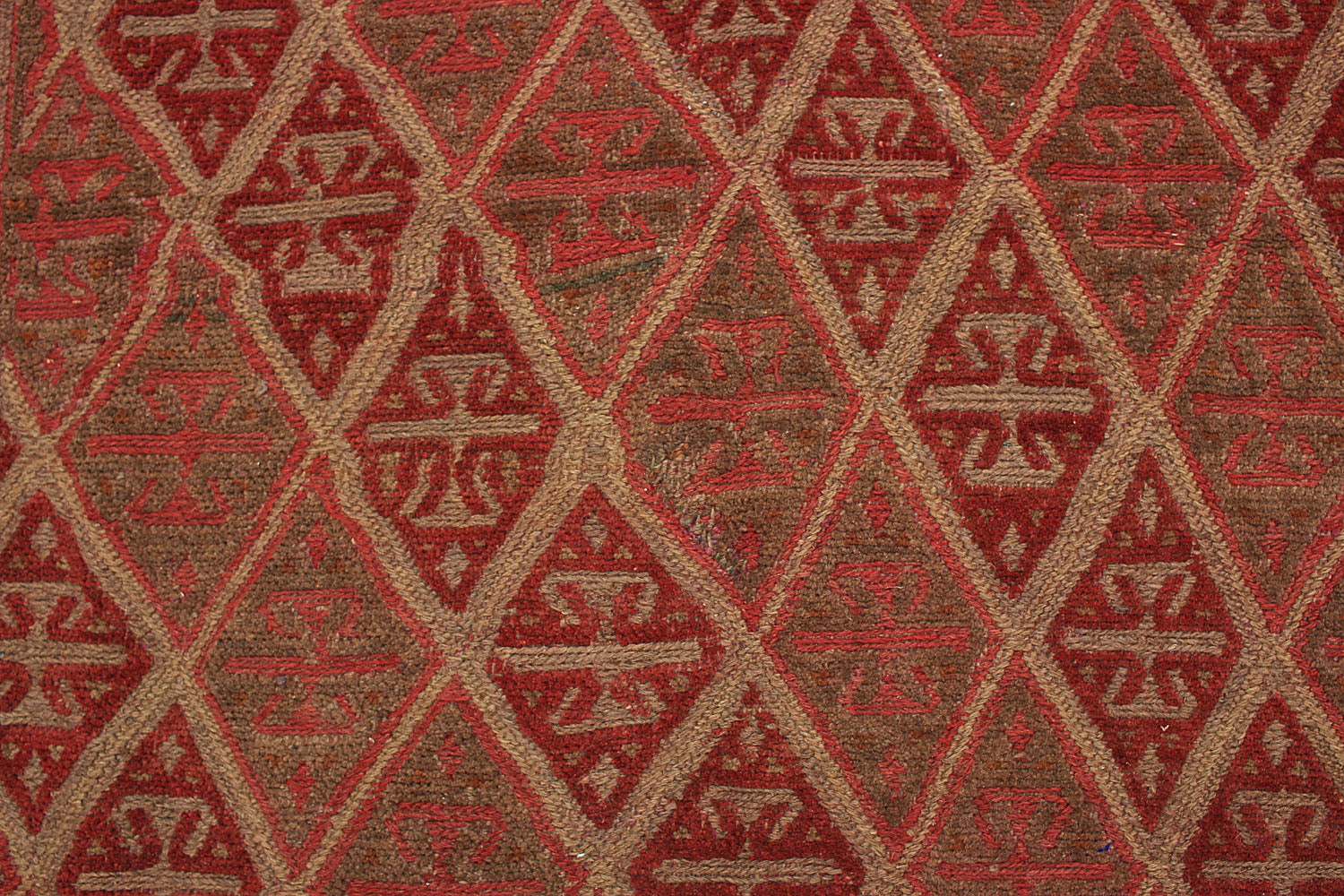 Brown Handmade Mashwani Afghan Rug Rectangular