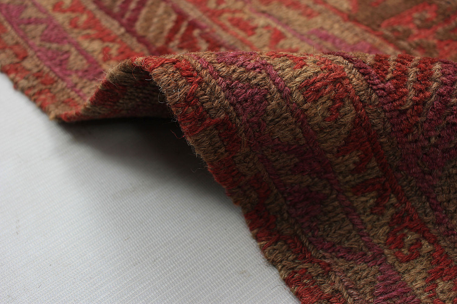 Brown Handmade Mashwani Afghan Rug Rectangular