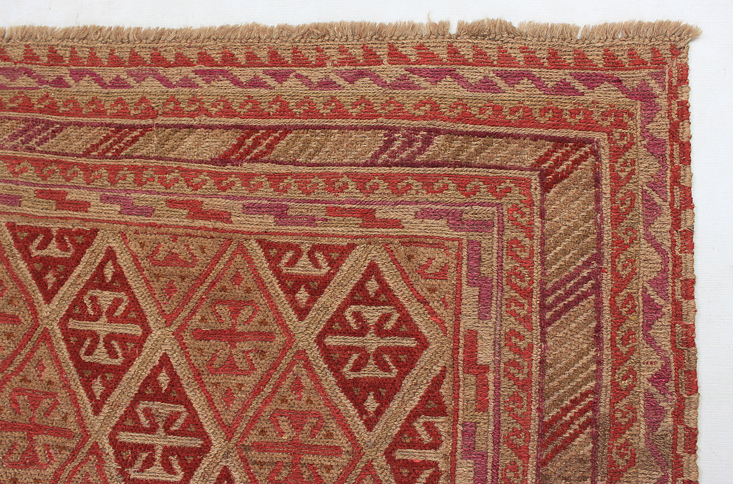 Brown Handmade Mashwani Afghan Rug Rectangular