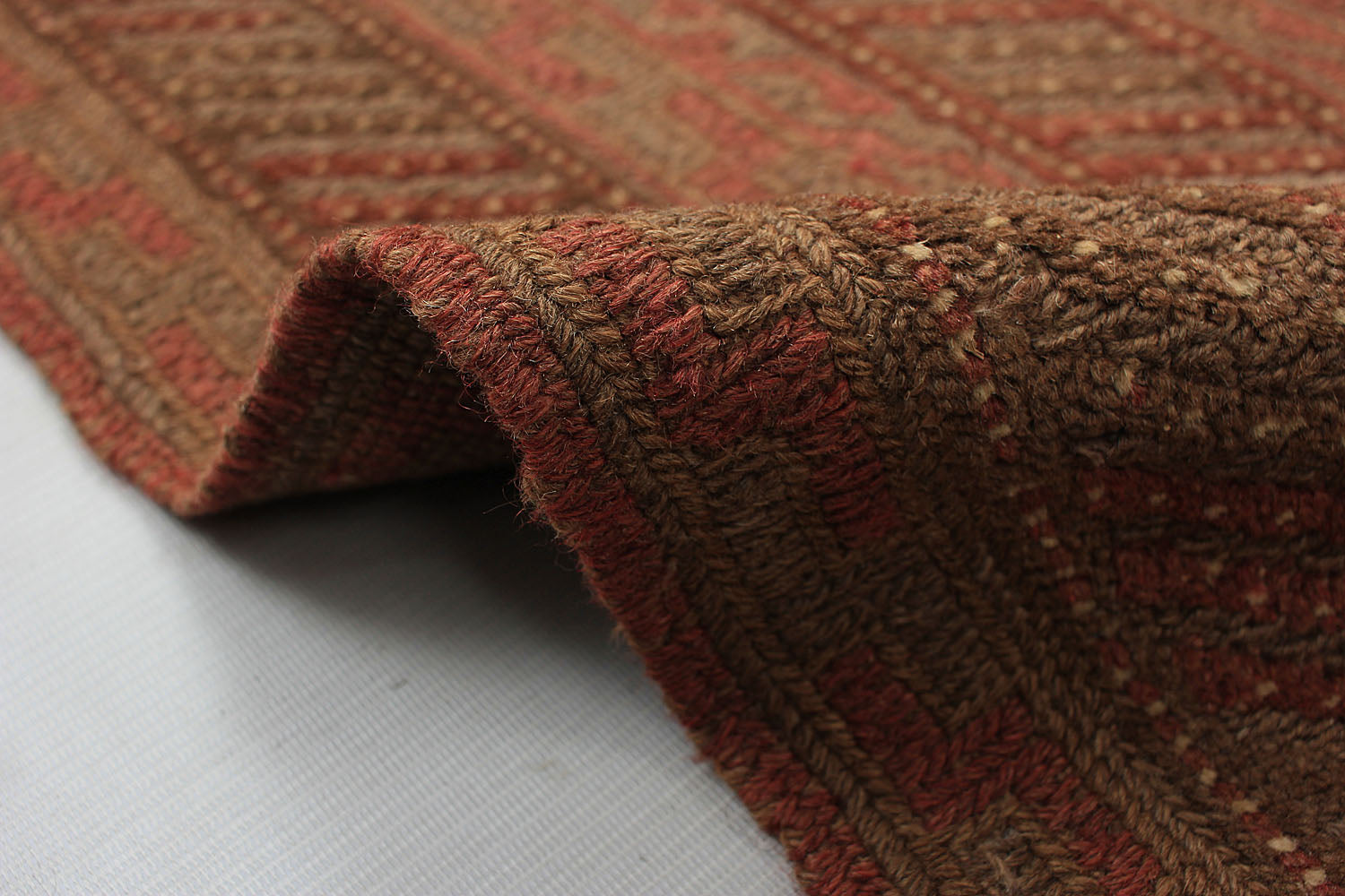 Brown Handmade Mashwani Afghan Rug Rectangular