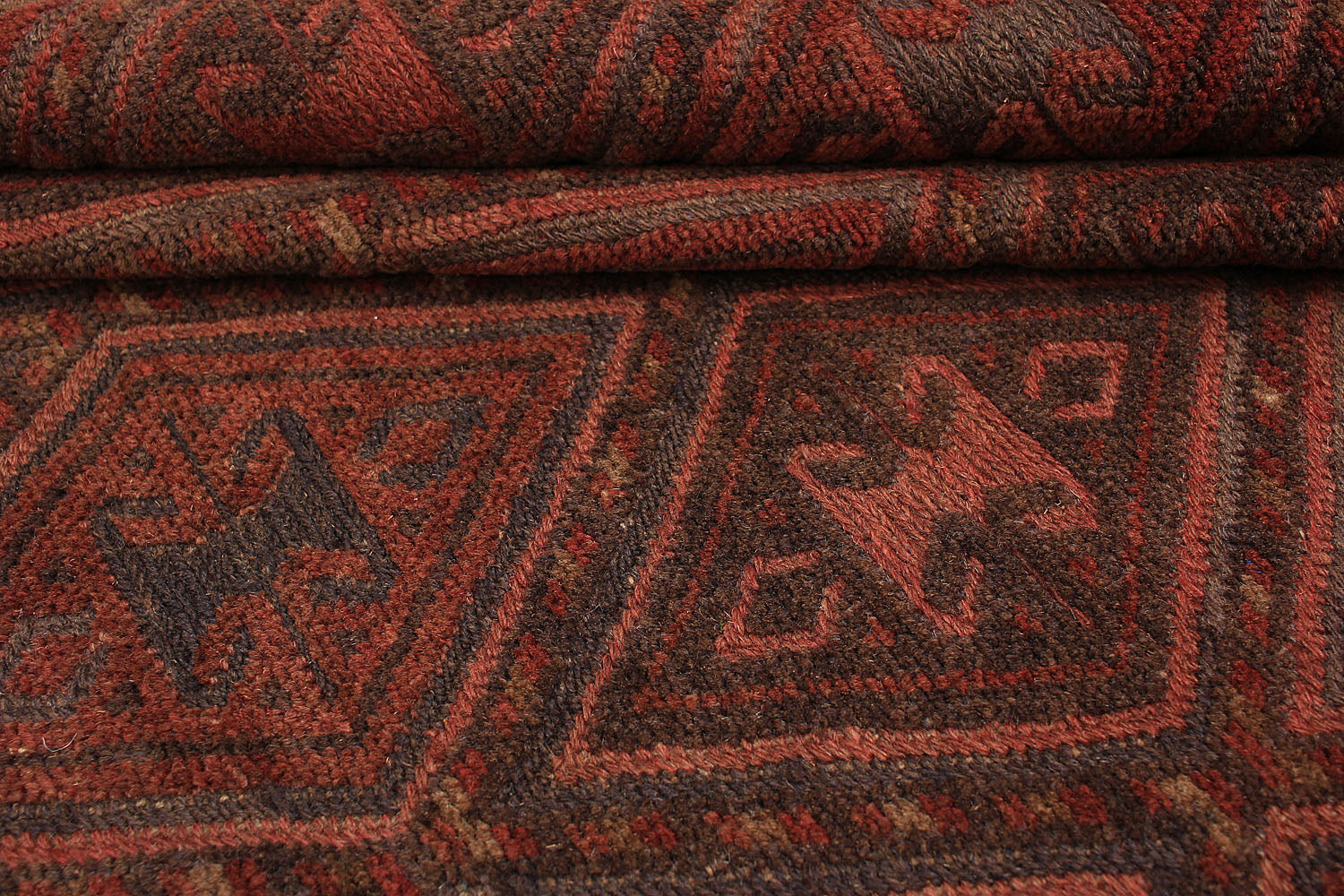 Brown Handmade Mashwani Afghan Rug Rectangular