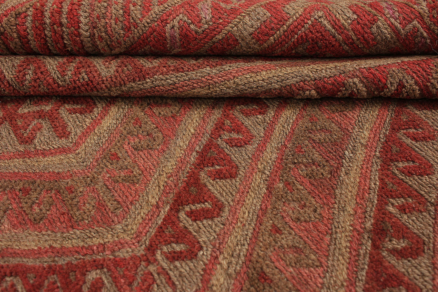 4' 6" x 6' 6 Brown Handmade Mashwani Afghan Rug Rectangular