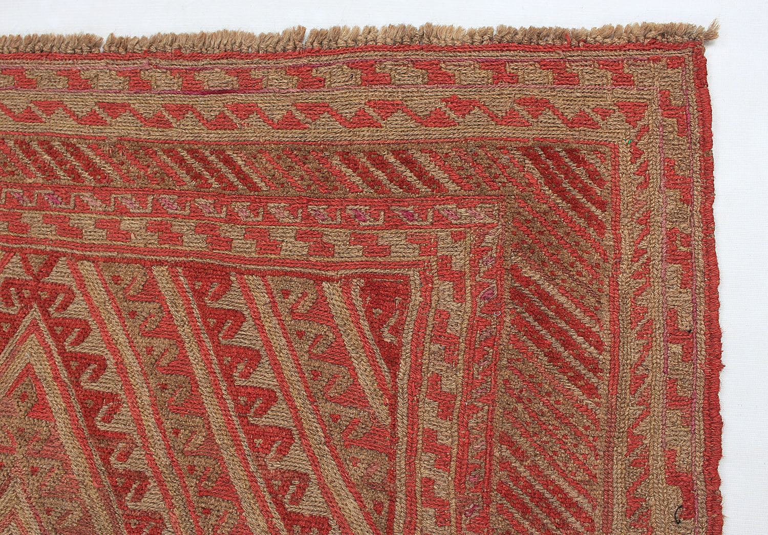 4' 6" x 6' 6 Brown Handmade Mashwani Afghan Rug Rectangular