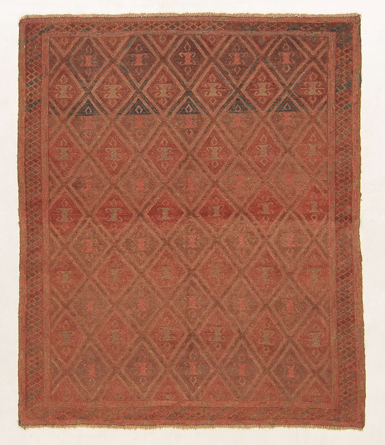 Brown Handmade Mashwani Afghan Rug Rectangular