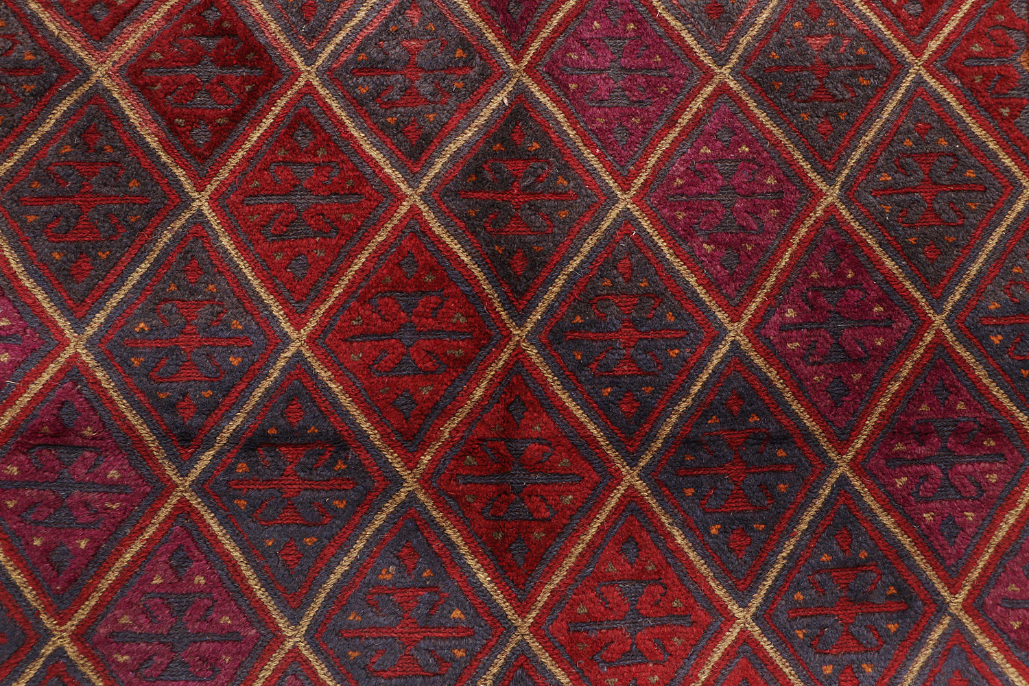 Red Handmade Mashwani Afghan Rug Rectangular