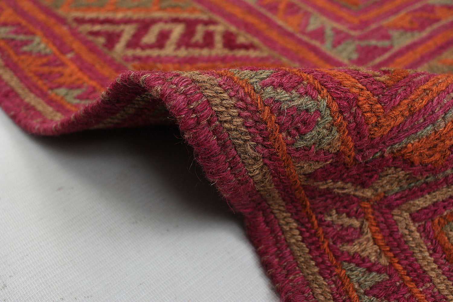Red Handmade Mashwani Afghan Rug Rectangular