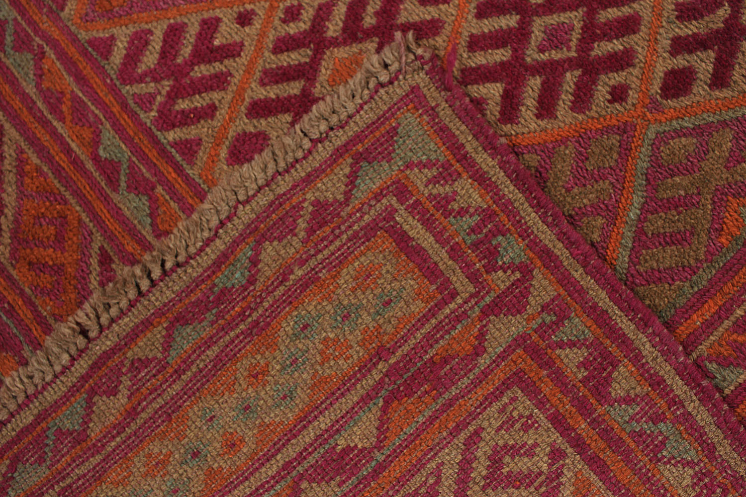 Red Handmade Mashwani Afghan Rug Rectangular