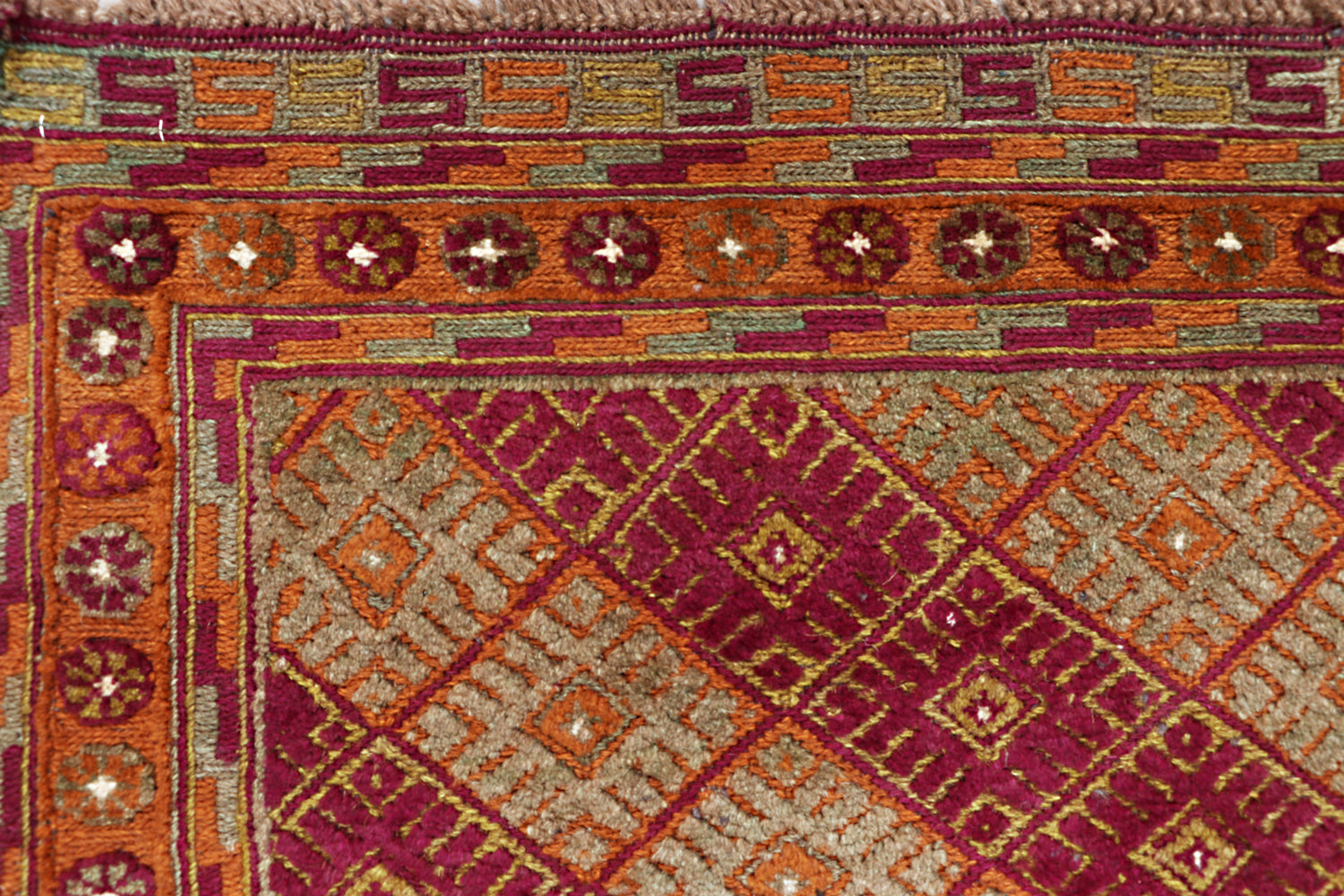 4' 6" x 6' 6 Brown Handmade Mashwani Afghan Rug Rectangular
