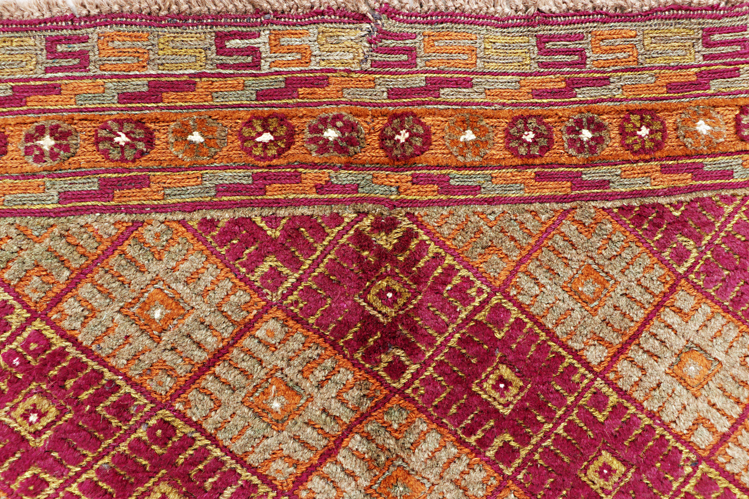 4' 6" x 6' 6 Brown Handmade Mashwani Afghan Rug Rectangular