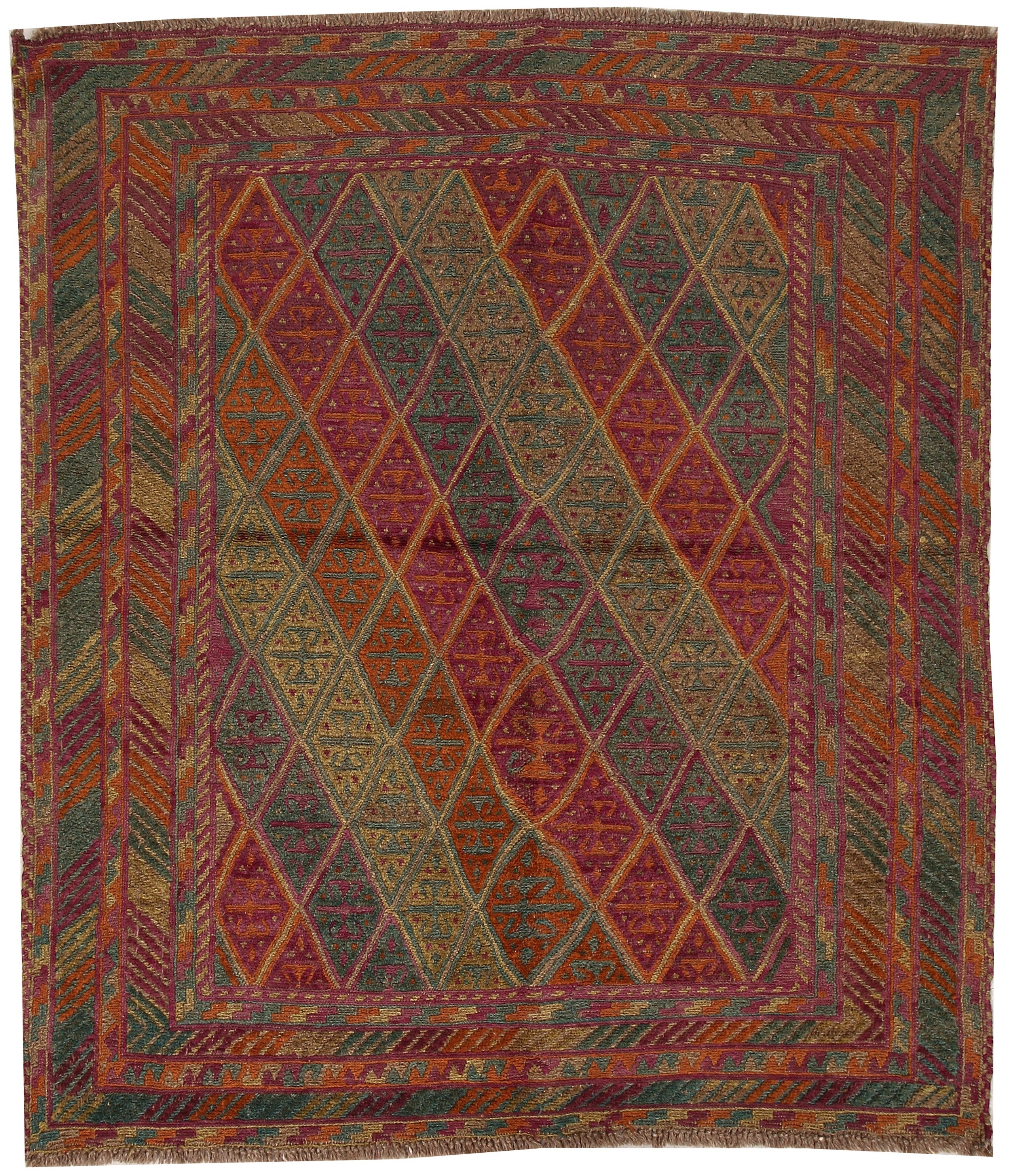 Multy Handmade Mashwani Afghan Rug Rectangular