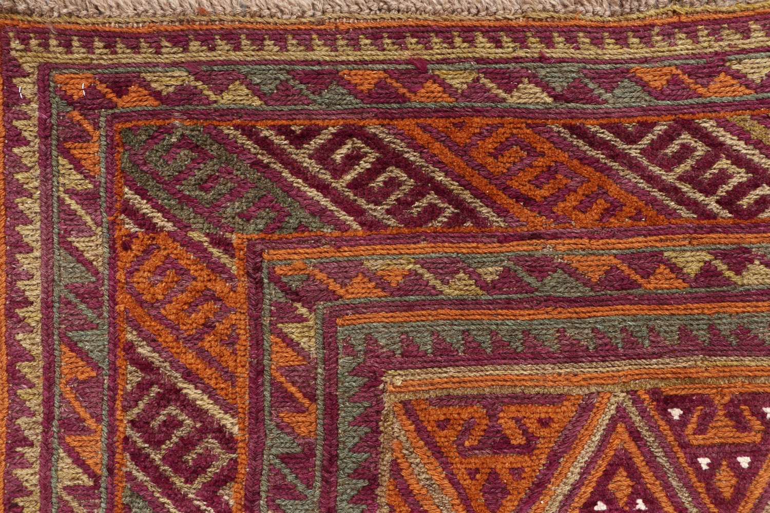 Gold Handmade Mashwani Afghan Rug Rectangular