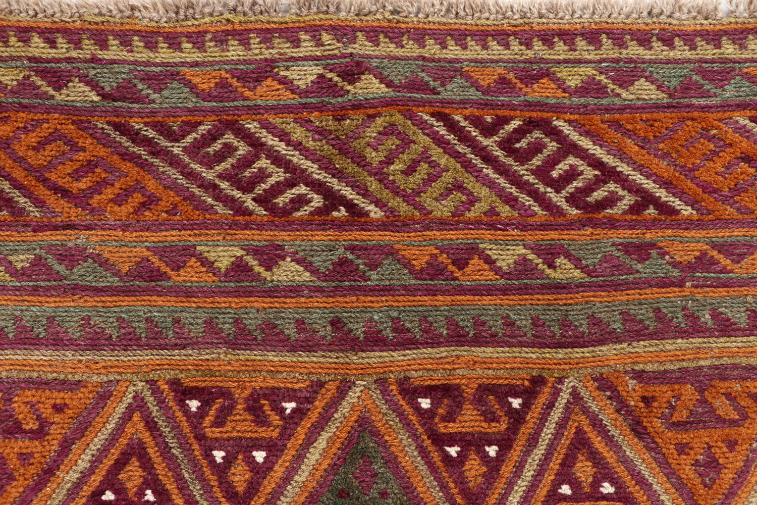 Gold Handmade Mashwani Afghan Rug Rectangular