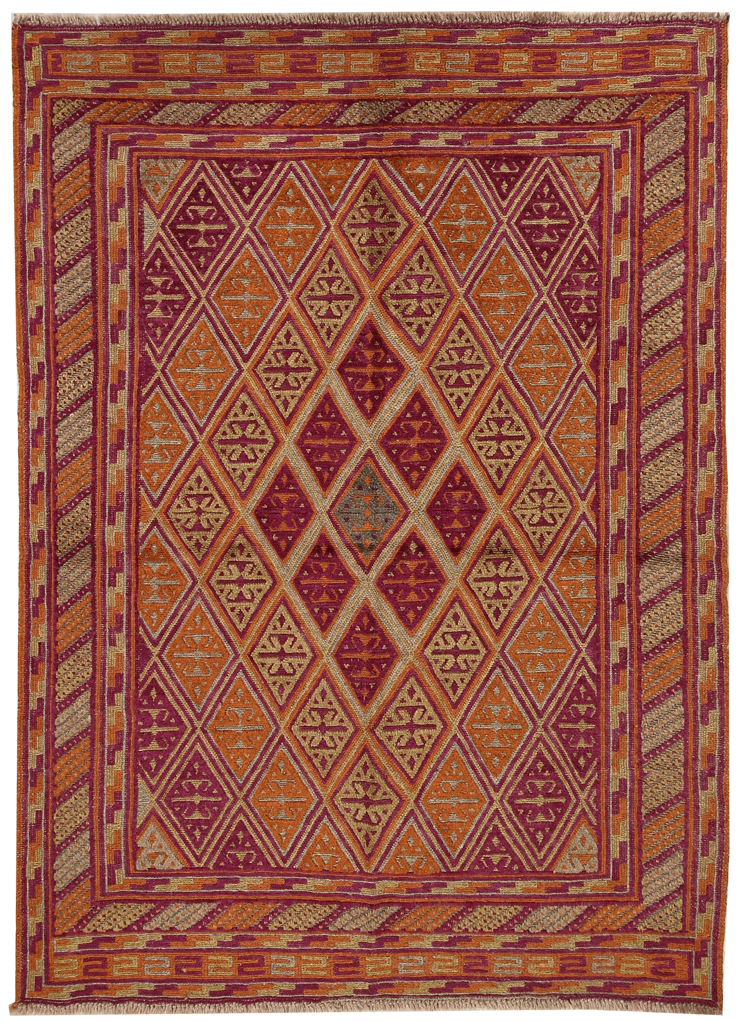 4' 6" x 6' 6 Multy Handmade Mashwani Afghan Rug Rectangular