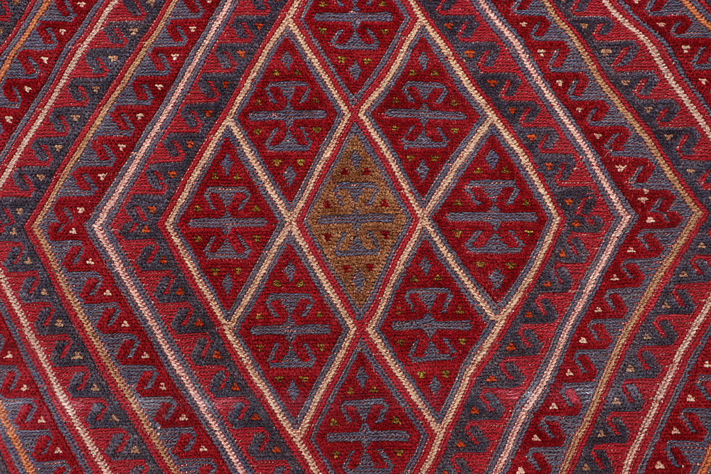 Red Handmade Mashwani Afghan Rug Rectangular