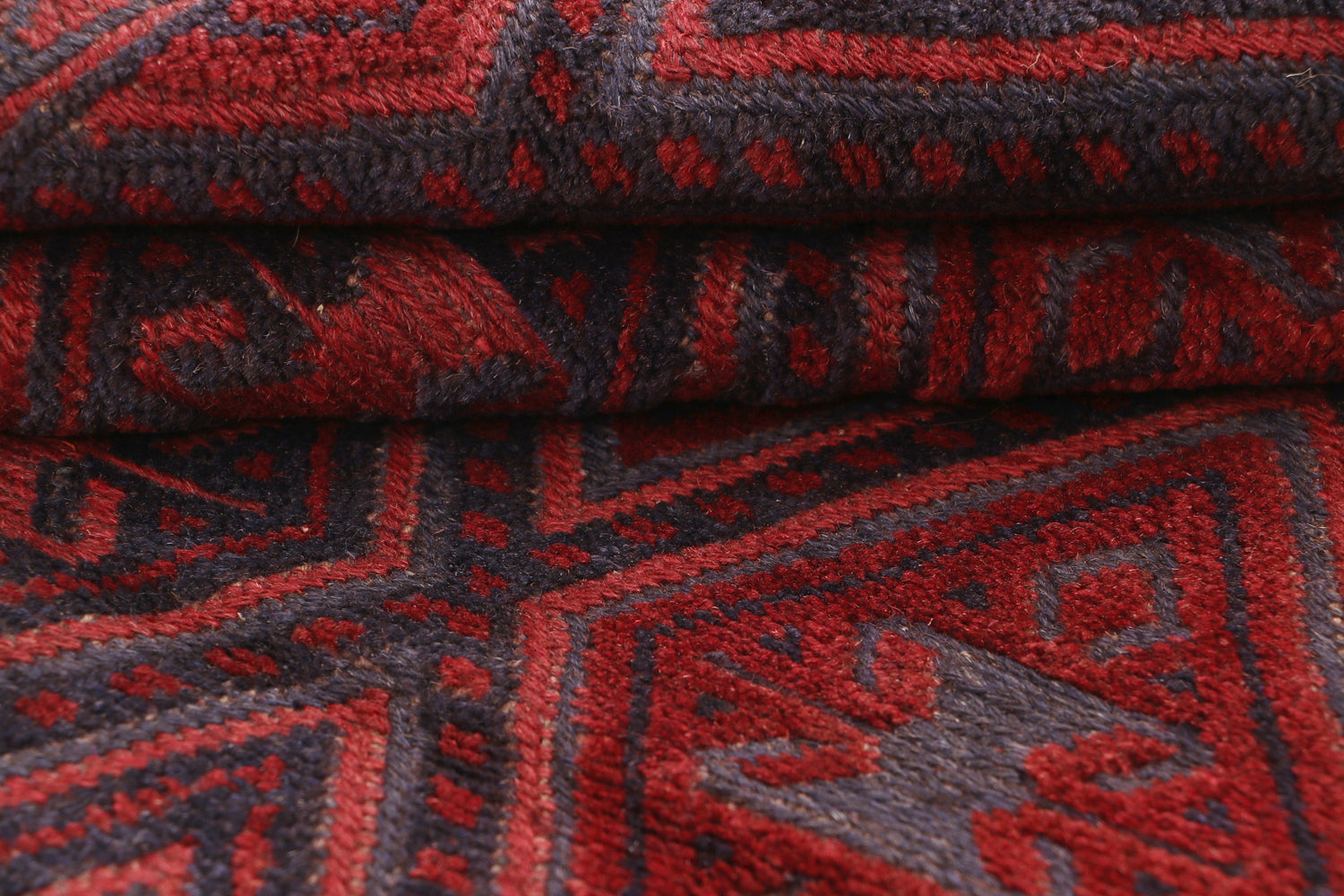 Red Handmade Mashwani Afghan Rug Rectangular