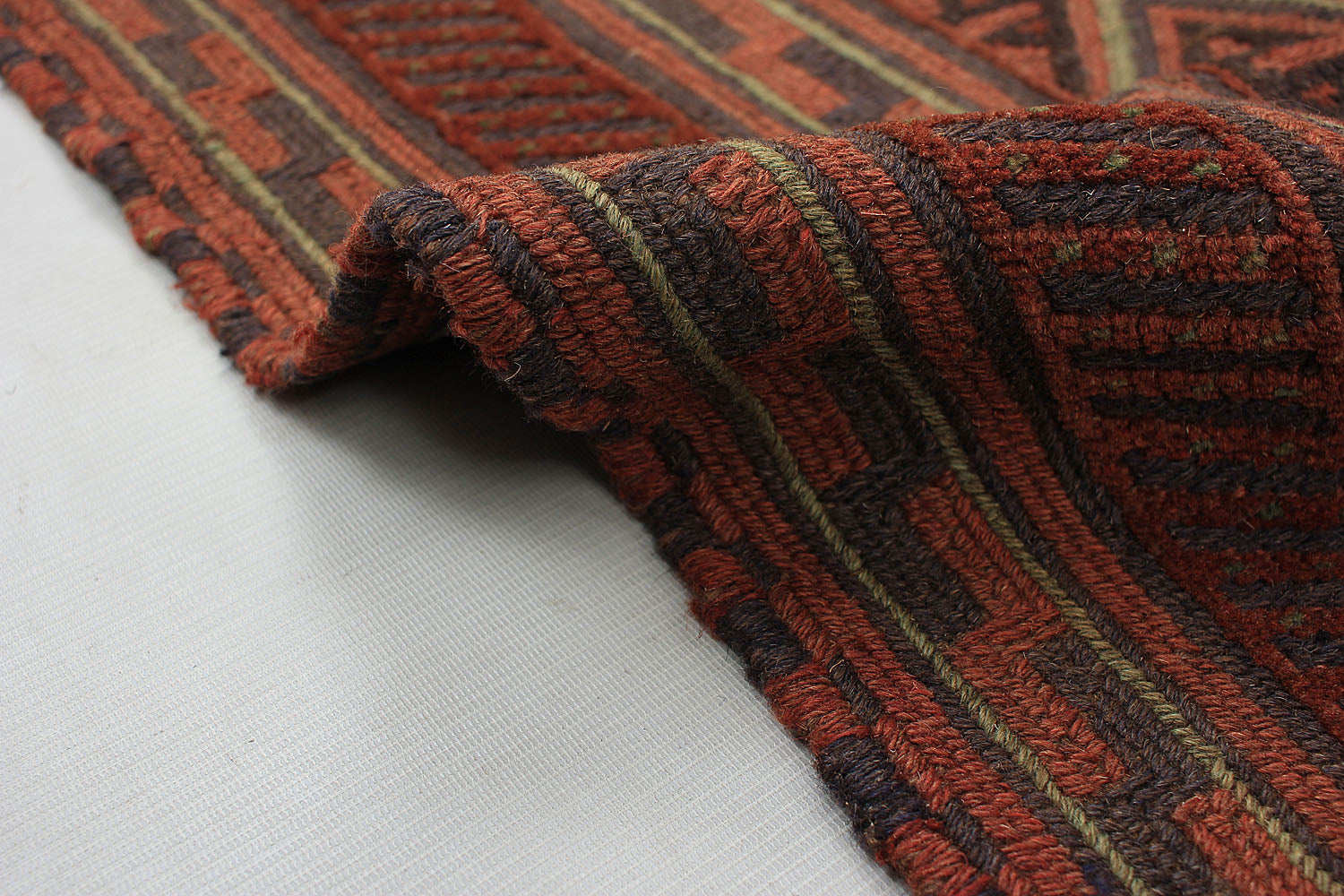 Brown Handmade Mashwani Afghan Rug Rectangular