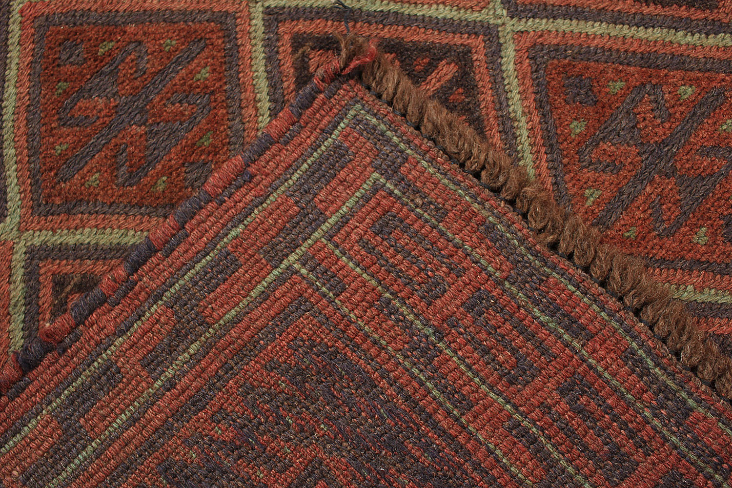 Brown Handmade Mashwani Afghan Rug Rectangular
