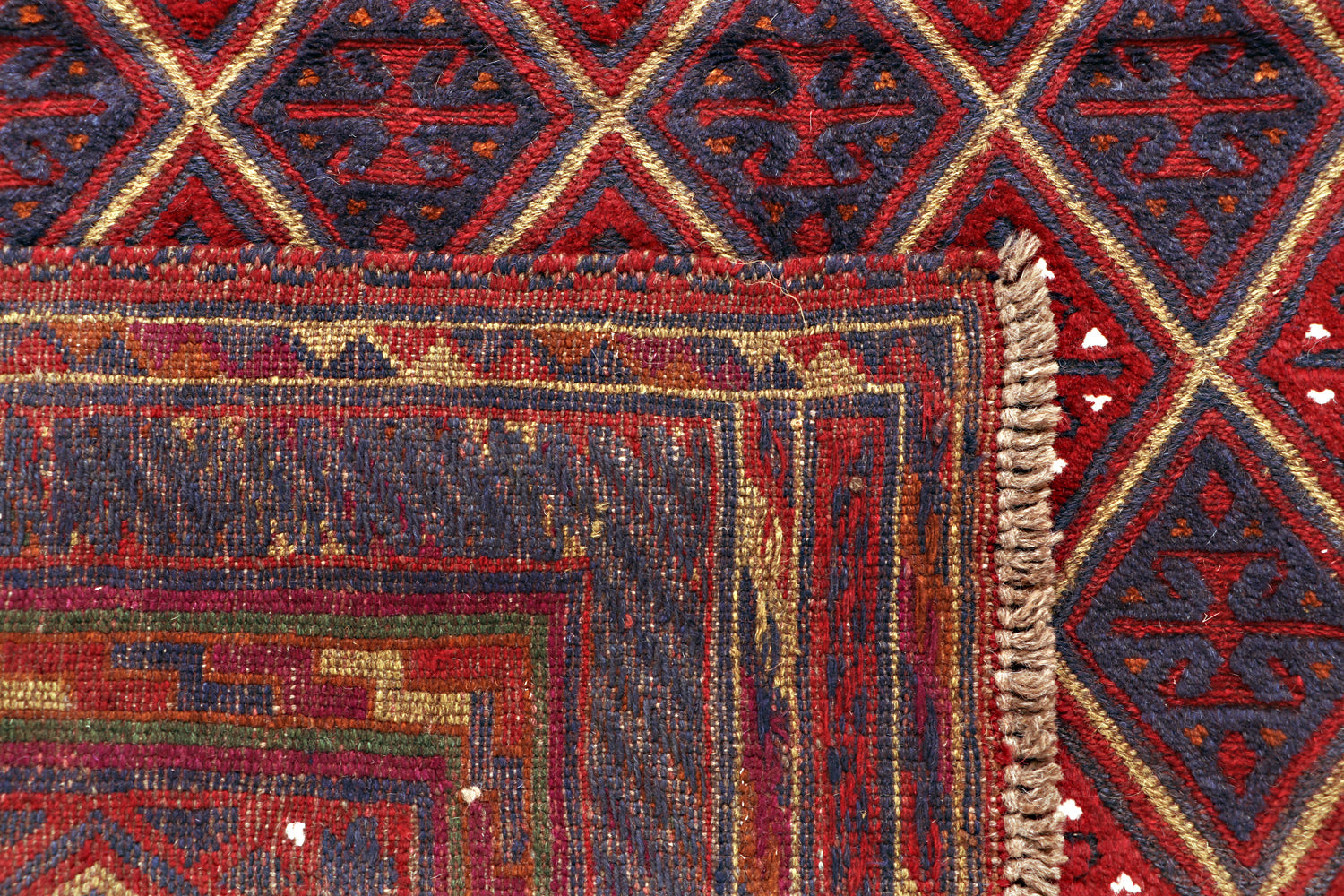 Red Handmade Mashwani Afghan Rug Rectangular